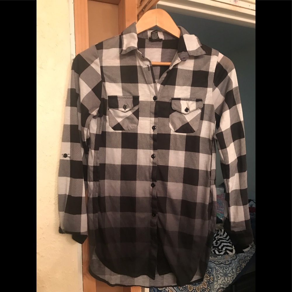Plaid ombré shirt